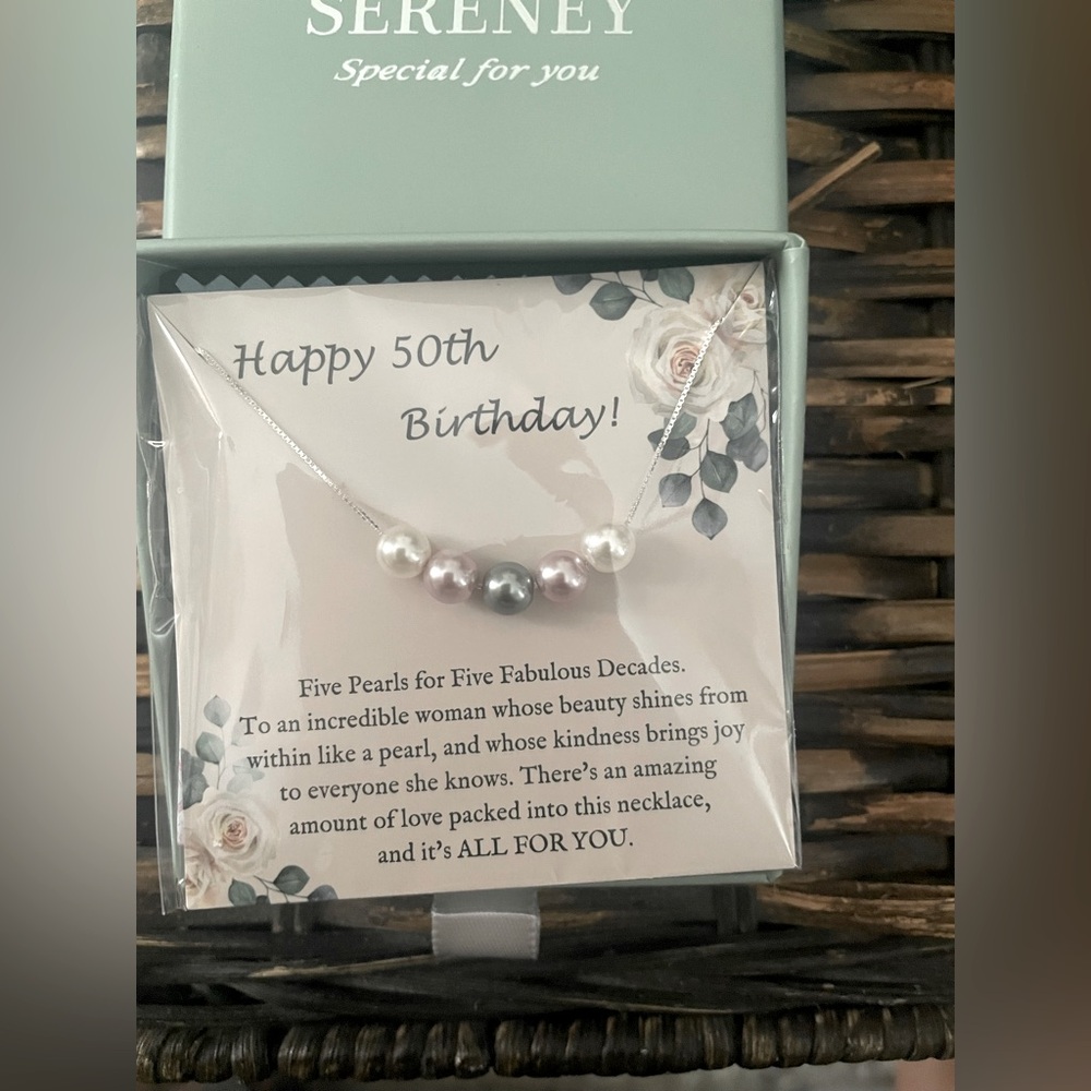 Brand new in box 50th necklace